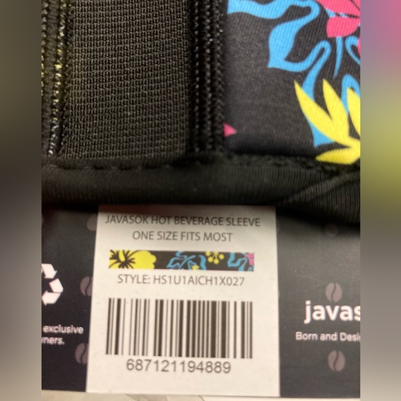 Java Sok Hot Beverage Sleeve. HotSok Neon Hibiscus. OSFM. NEW! JavaSok Sleeve. - Picture 4 of 5
